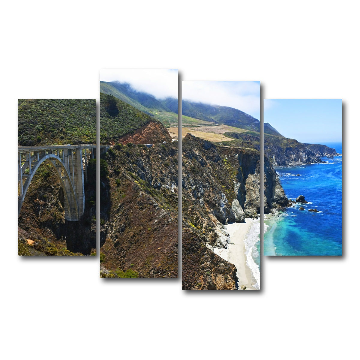 AUTO-MOCKUP WHITE | Bixby Creek Bridge | 4 Piece | Gallery Wrap Canvas | group=4_short