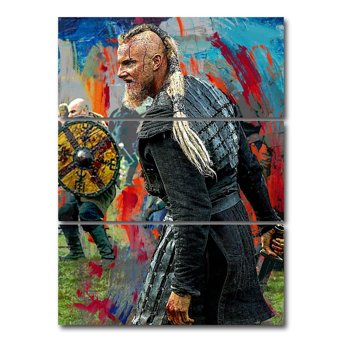 AUTO-MOCKUP WHITE | Bjorn Ironside | 3 Piece | Gallery Wrap Canvas | group=8x18_stacked