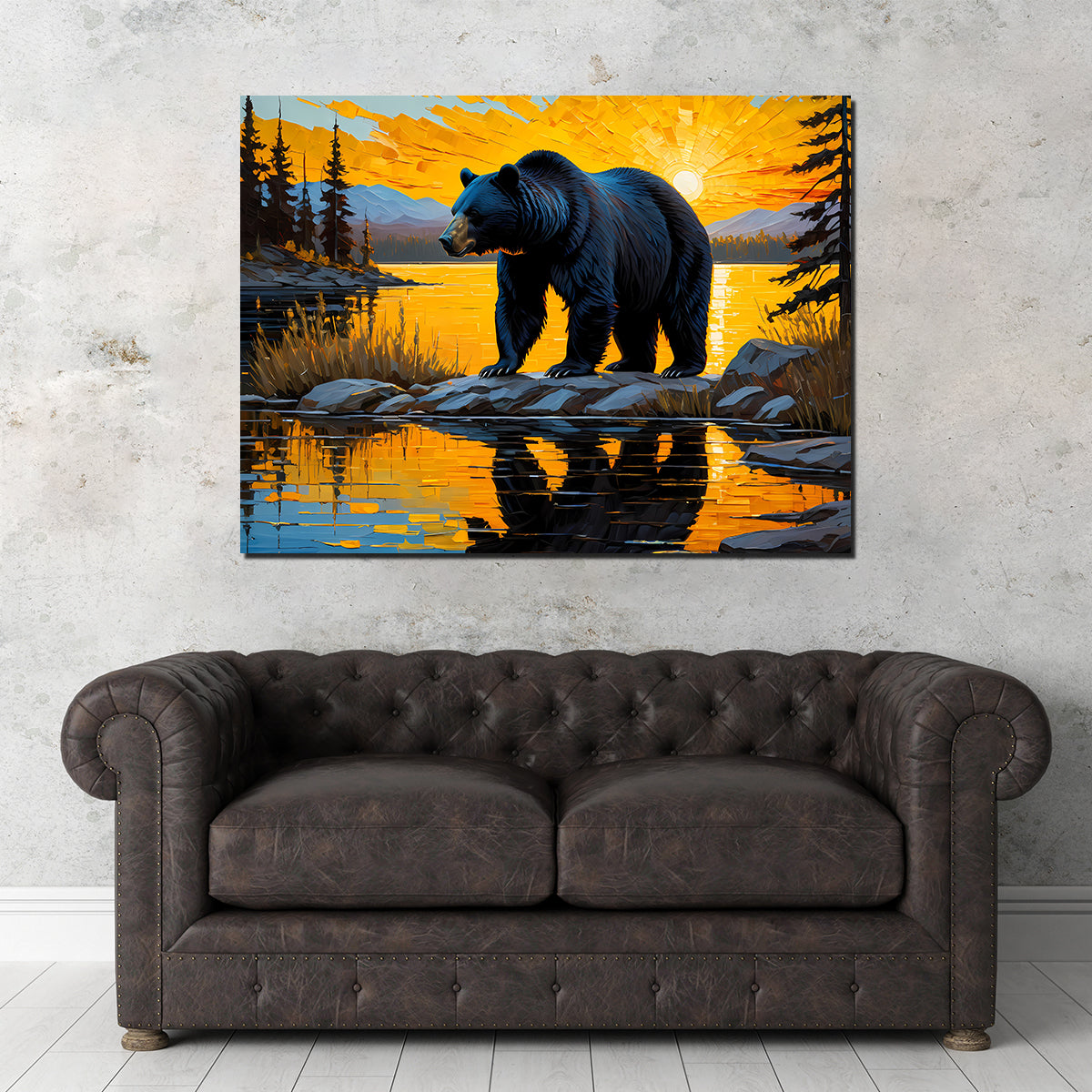 Black Bear Sunset Wall Art