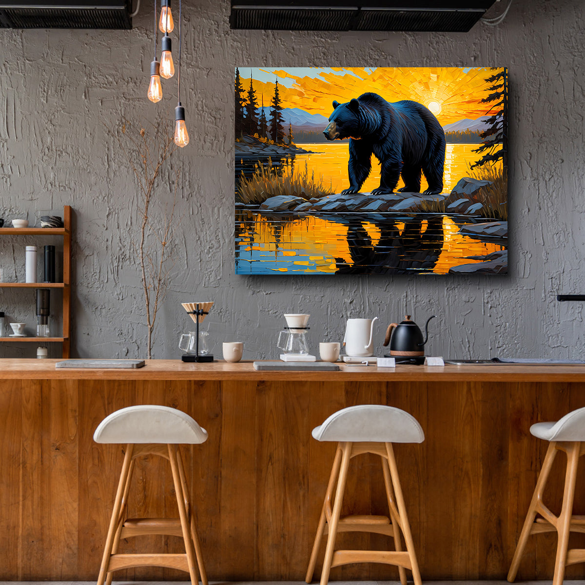 Black Bear Sunset Wall Art