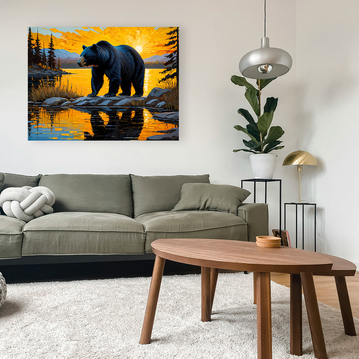 Black Bear Sunset Wall Art