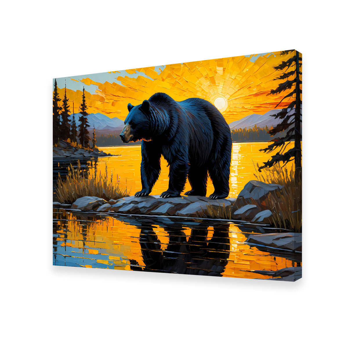 Black Bear Sunset Wall Art