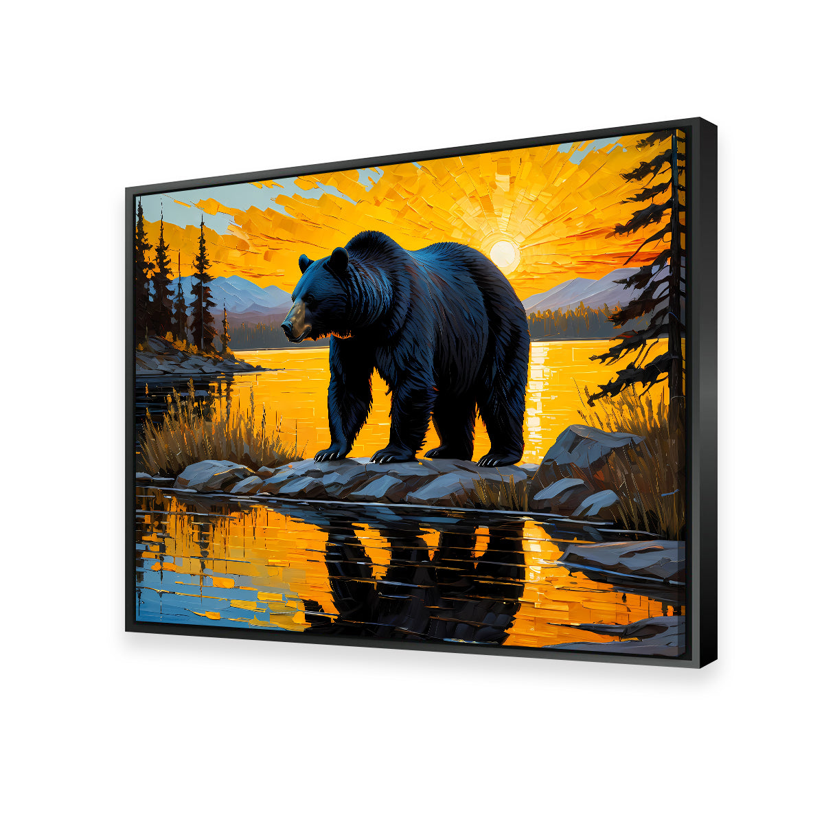 Black Bear Sunset Wall Art