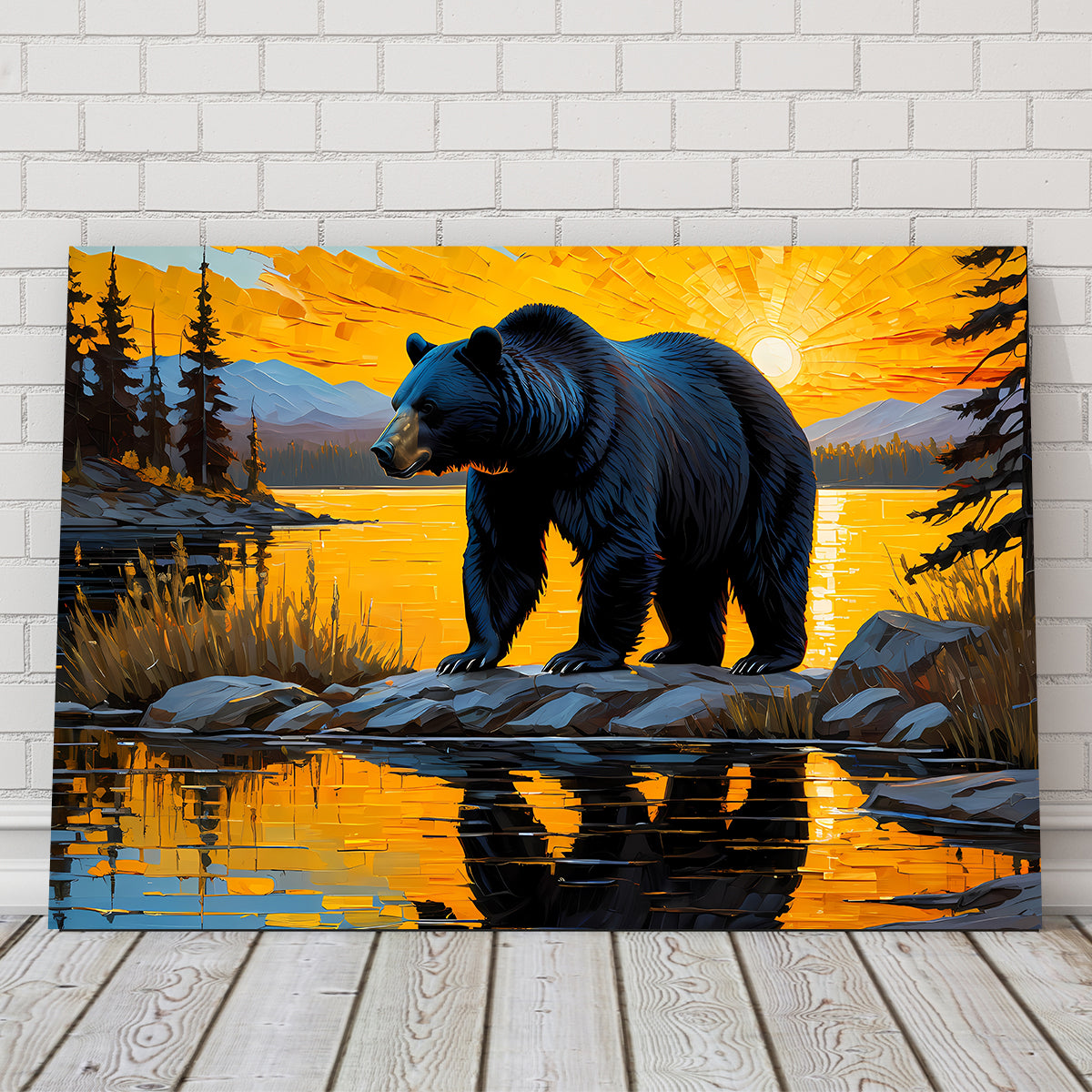 Black Bear Sunset Wall Art