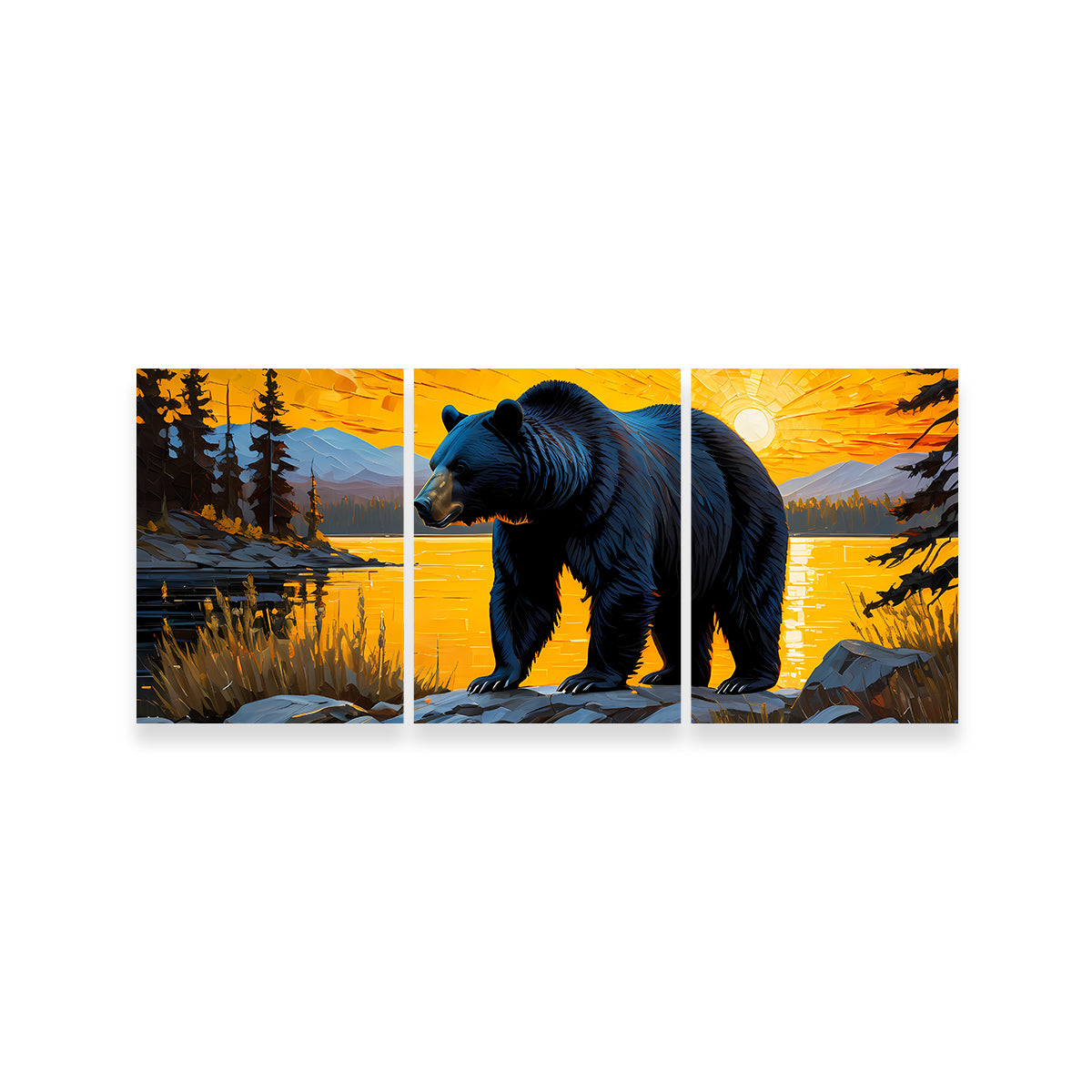 Black Bear Sunset Wall Art