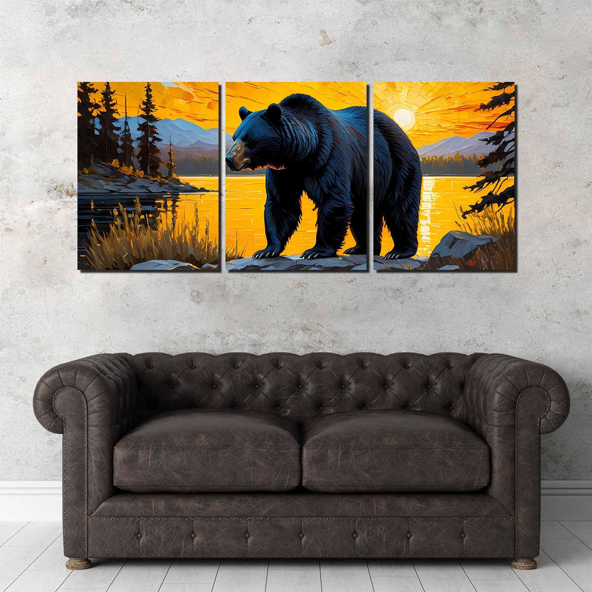 Black Bear Sunset Wall Art