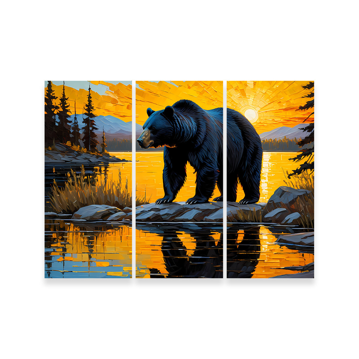 Black Bear Sunset Wall Art