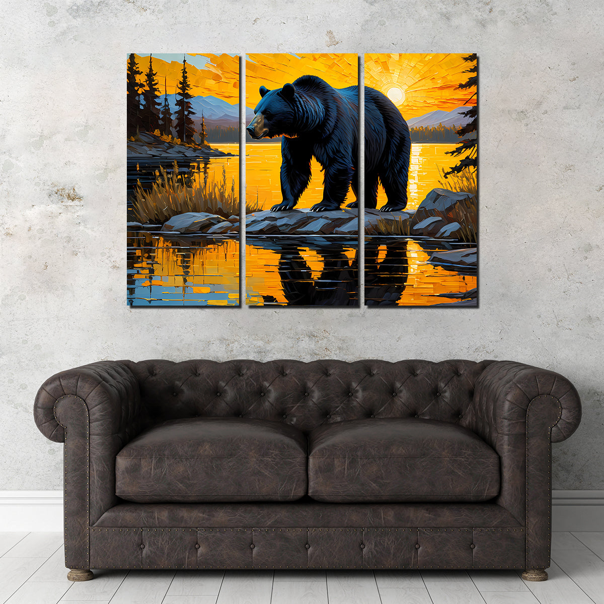 Black Bear Sunset Wall Art