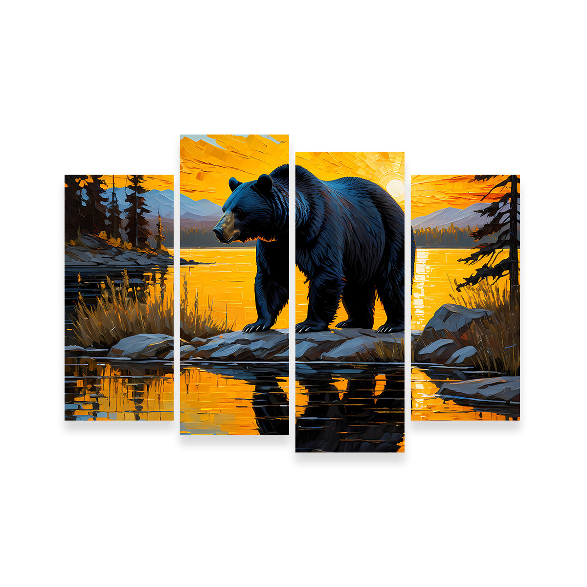 Black Bear Sunset Wall Art