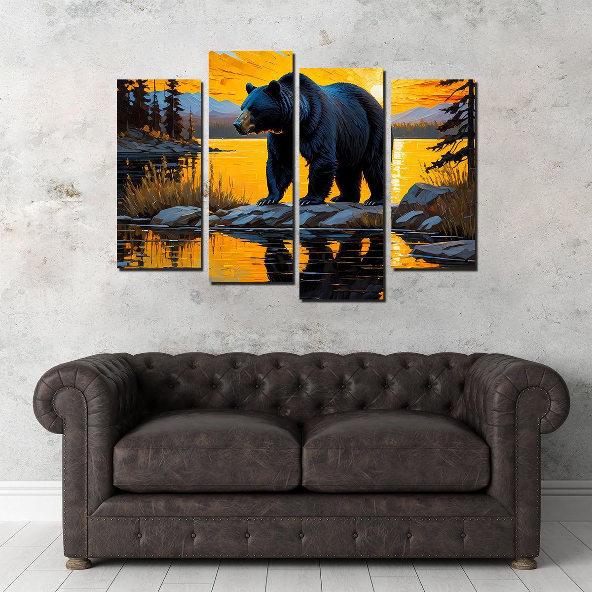 Black Bear Sunset Wall Art