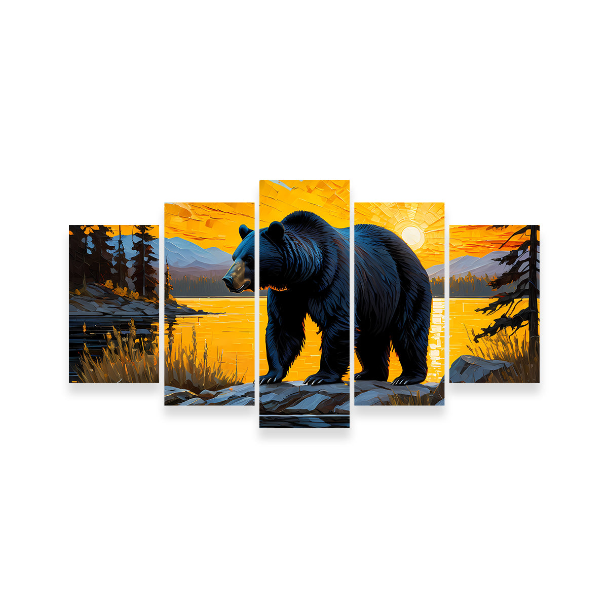 Black Bear Sunset Wall Art