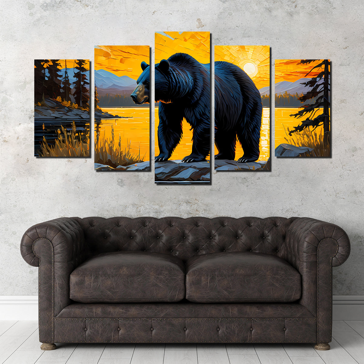 Black Bear Sunset Wall Art