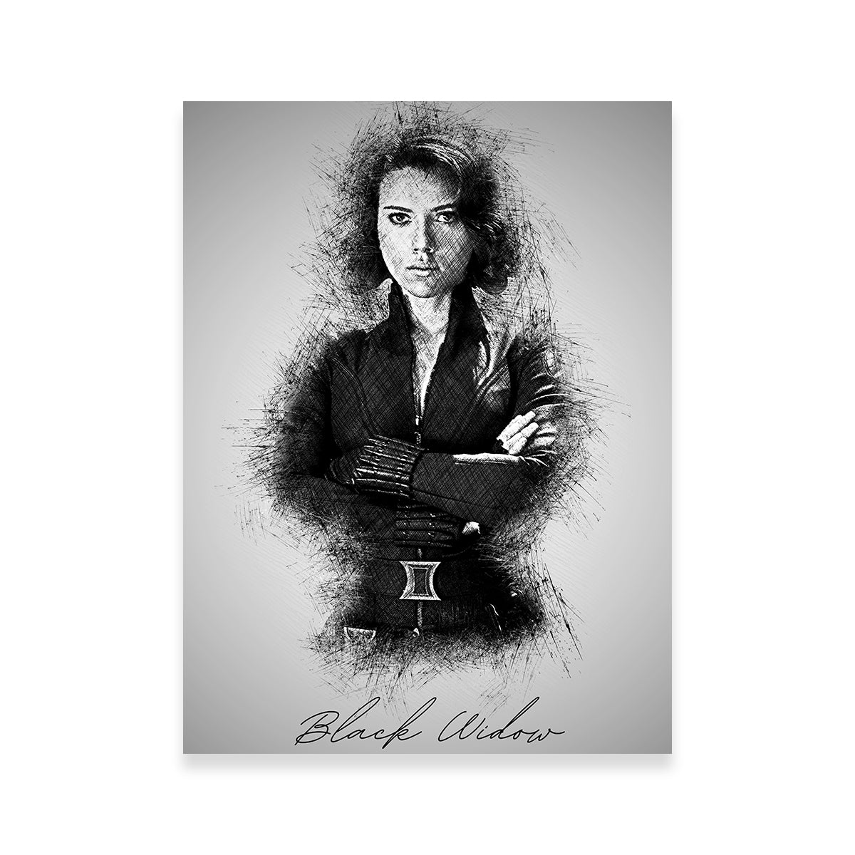 Black Widow Sketch Wall Art