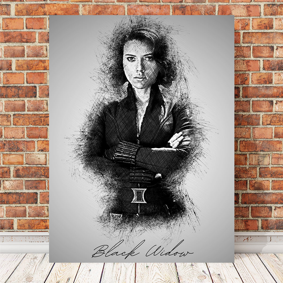 Black Widow Sketch Wall Art