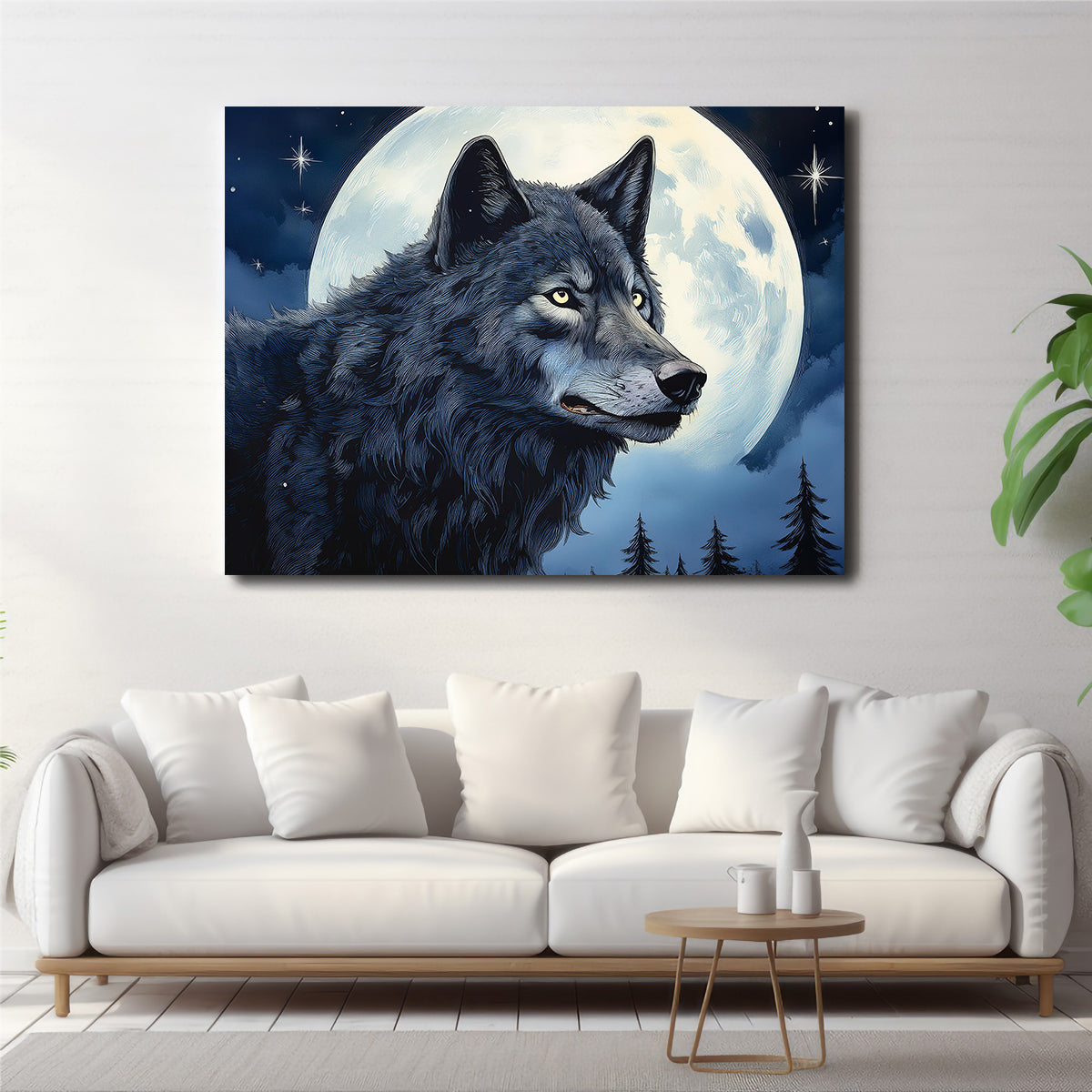 Big Black Wolf Wall Art