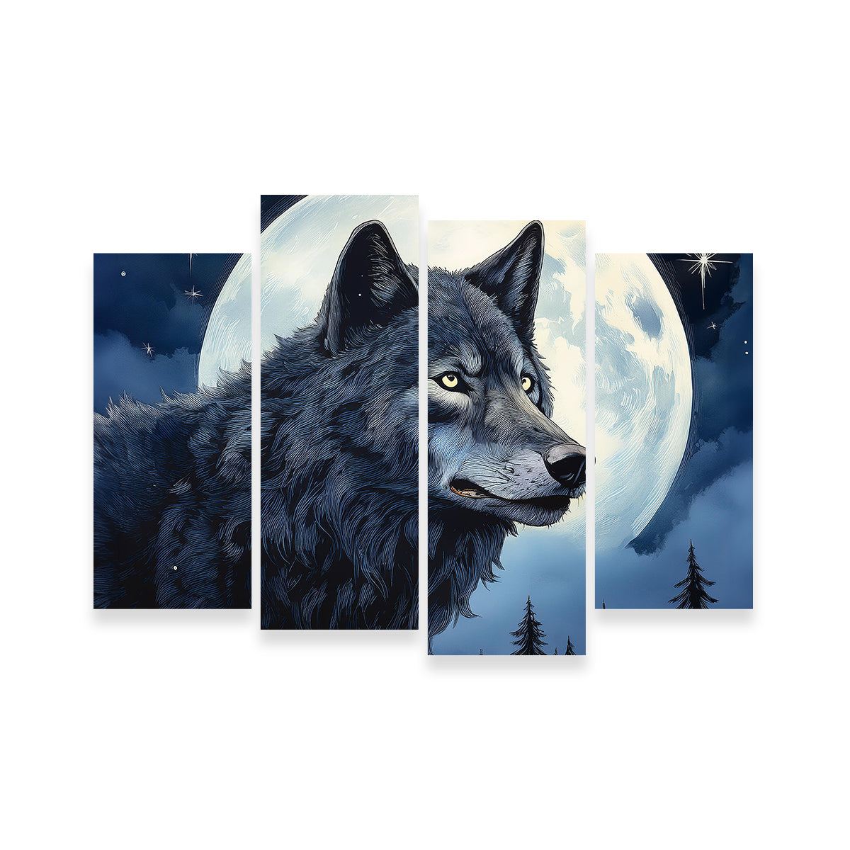 Big Black Wolf Wall Art