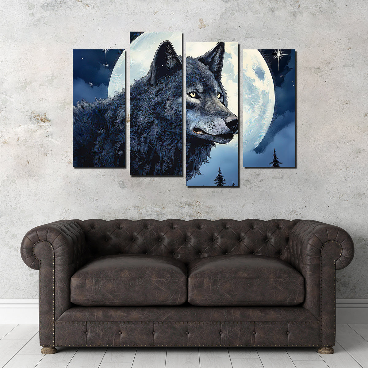 Big Black Wolf Wall Art