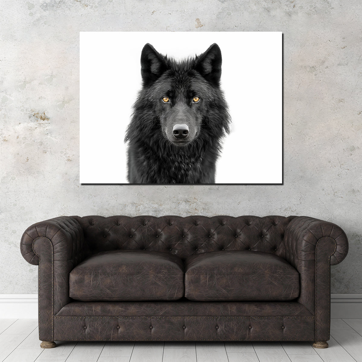 Black Wolf Portrait Wall Art
