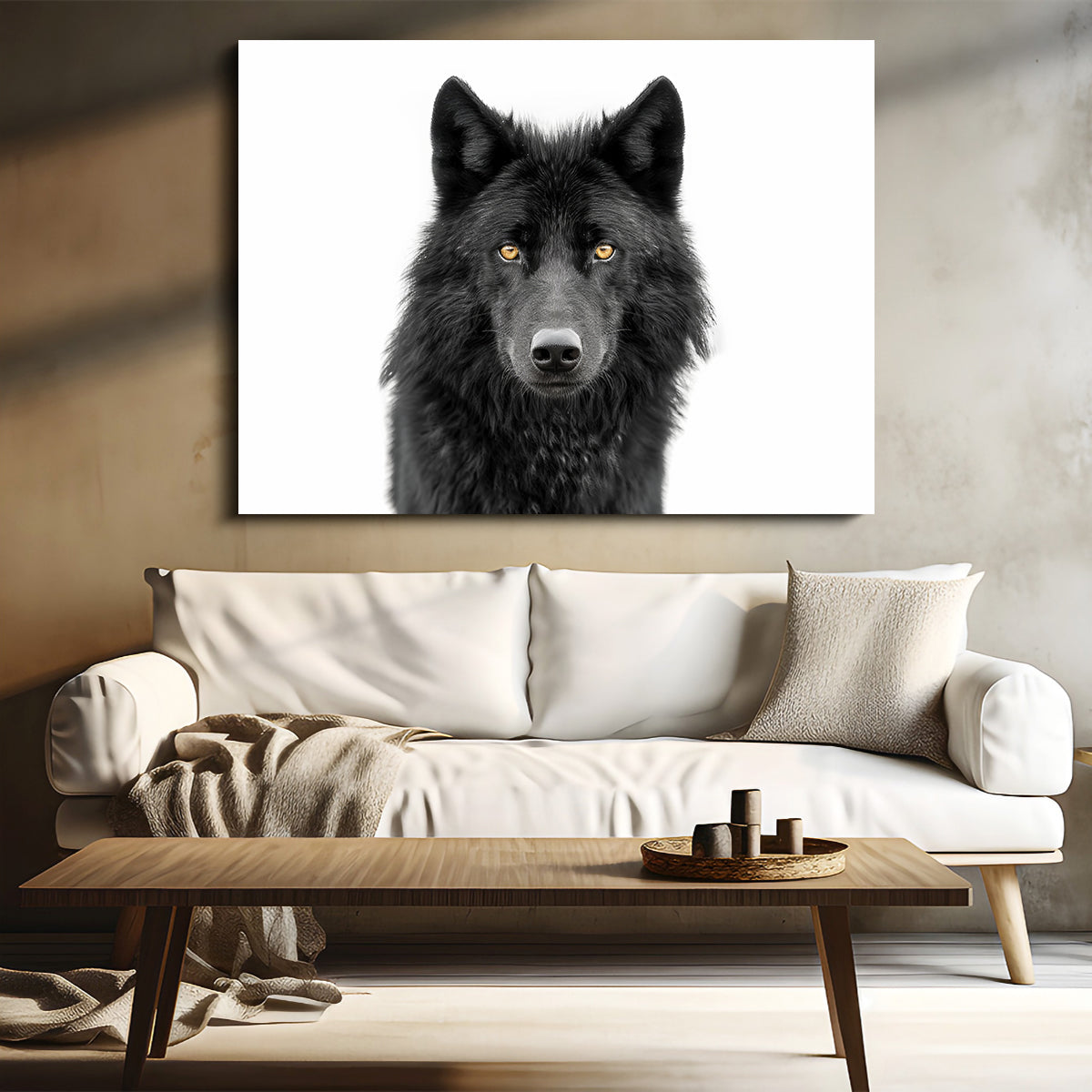 Black Wolf Portrait Wall Art