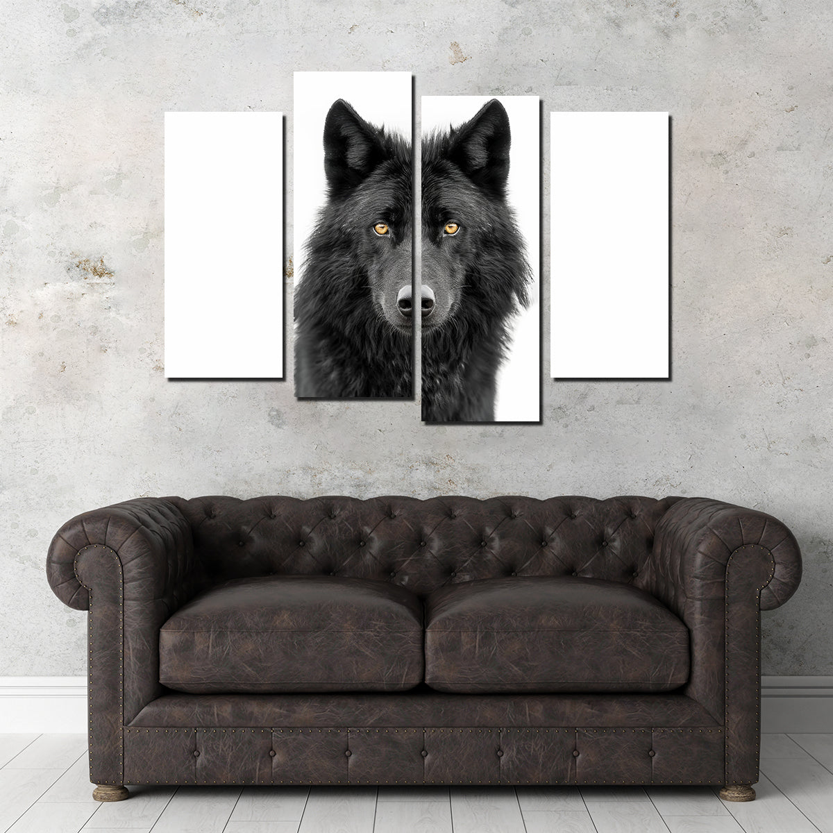 Black Wolf Portrait Wall Art