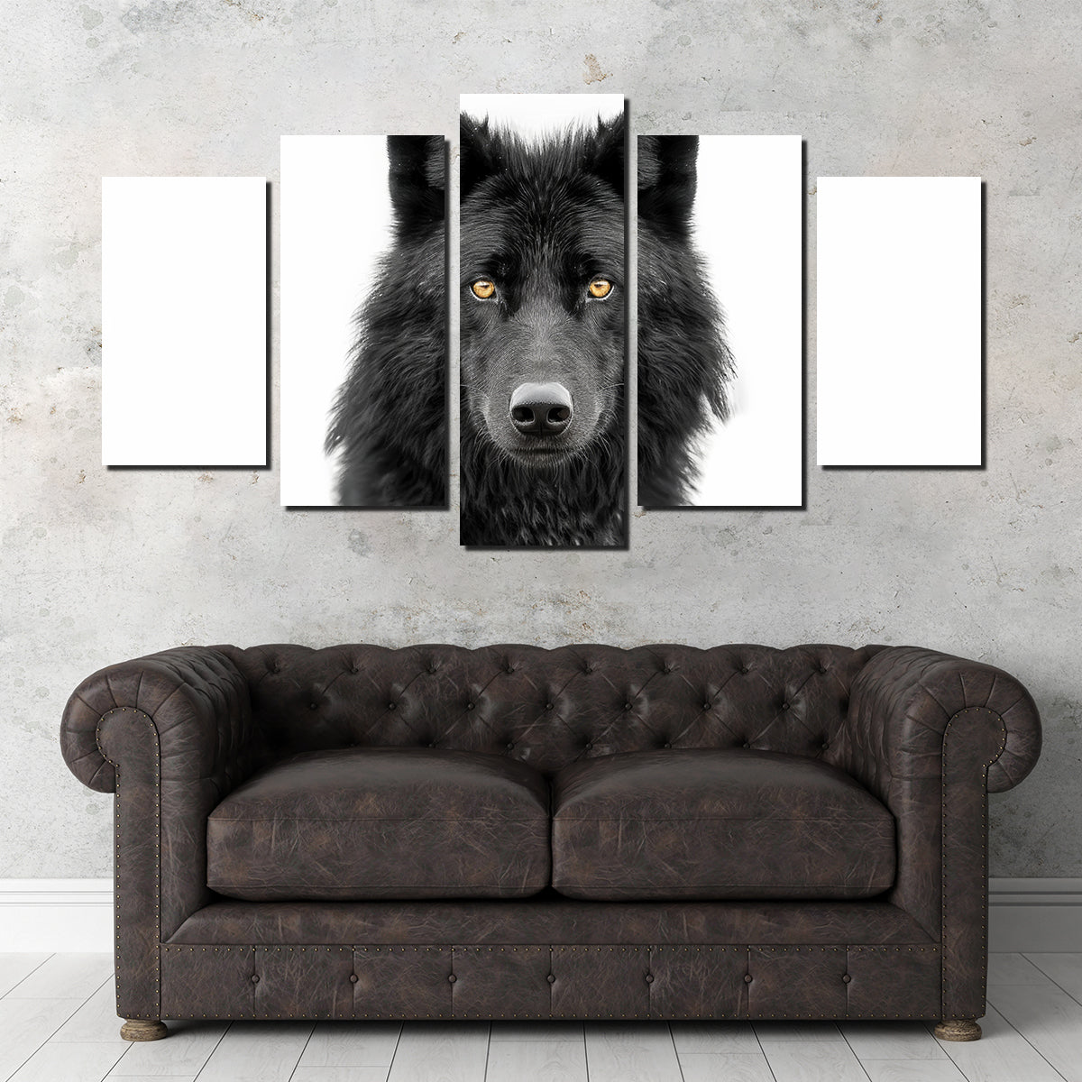 Black Wolf Portrait Wall Art