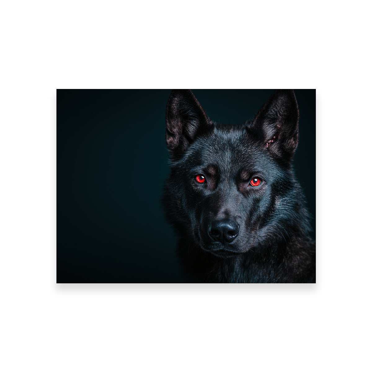 Black Wolf Red Eyes Wall Art