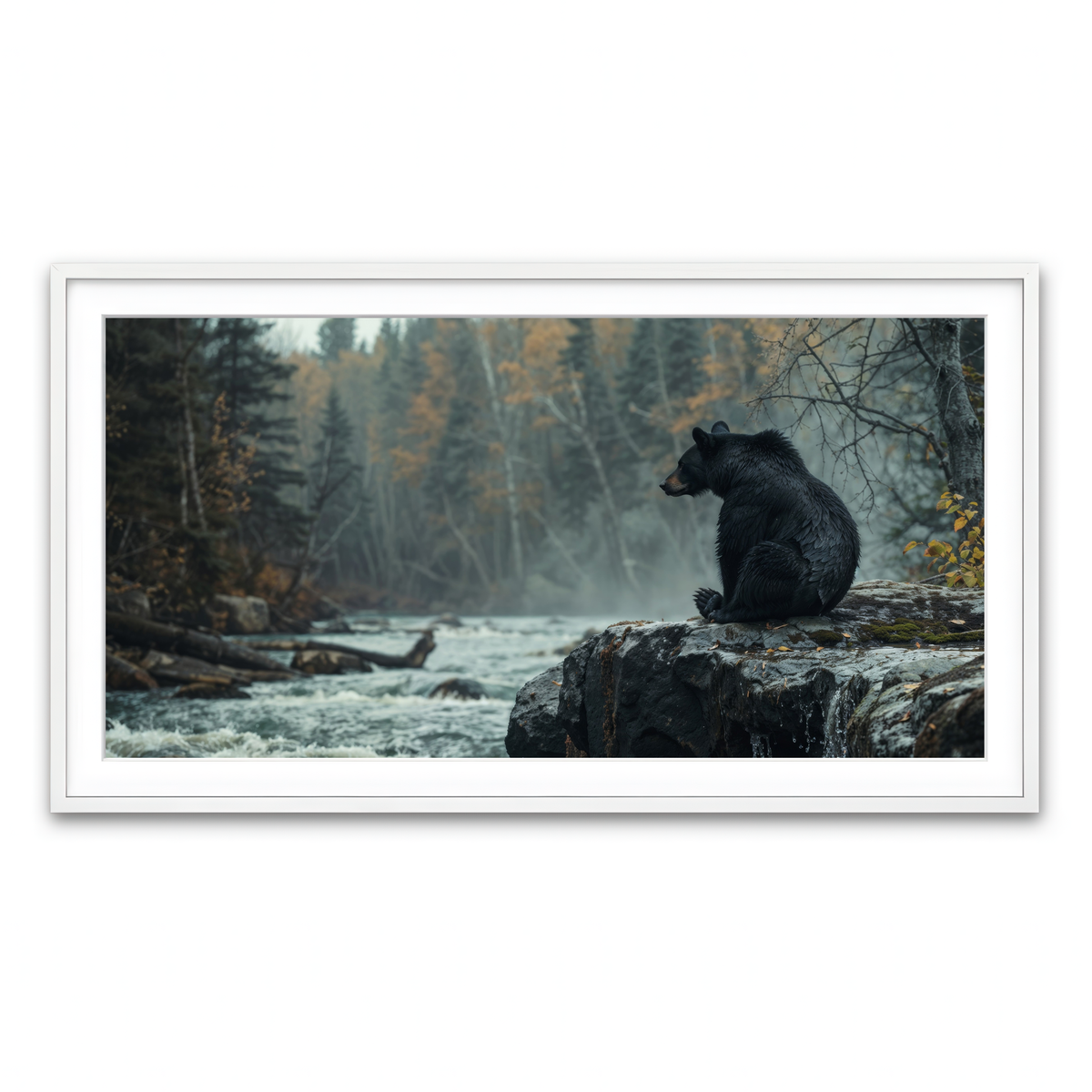 Framed Print 2x1 White