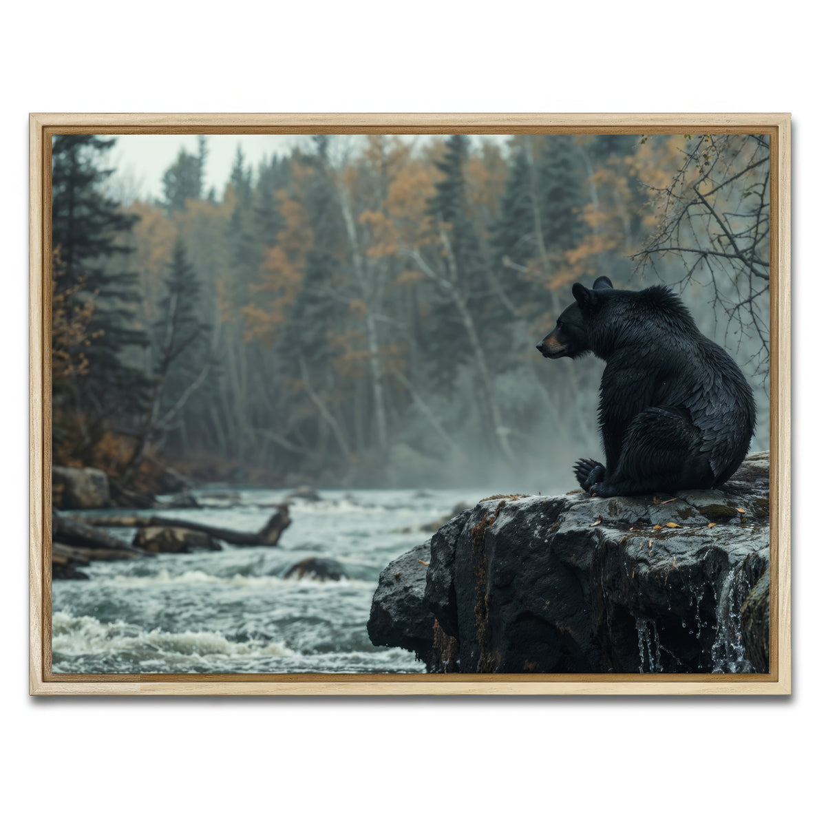 AUTO-MOCKUP WHITE | Black Bear River | 1 Piece | Natural Framed Canvas | group=4x3