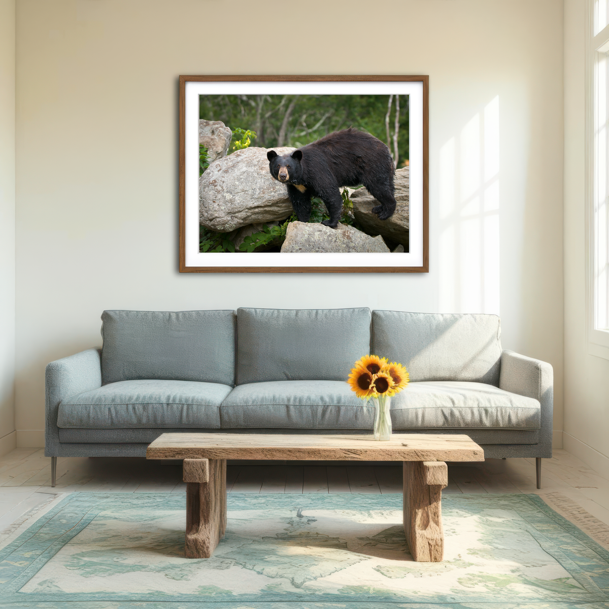 AUTO-MOCKUP ROOM | Black Bear Wall Art