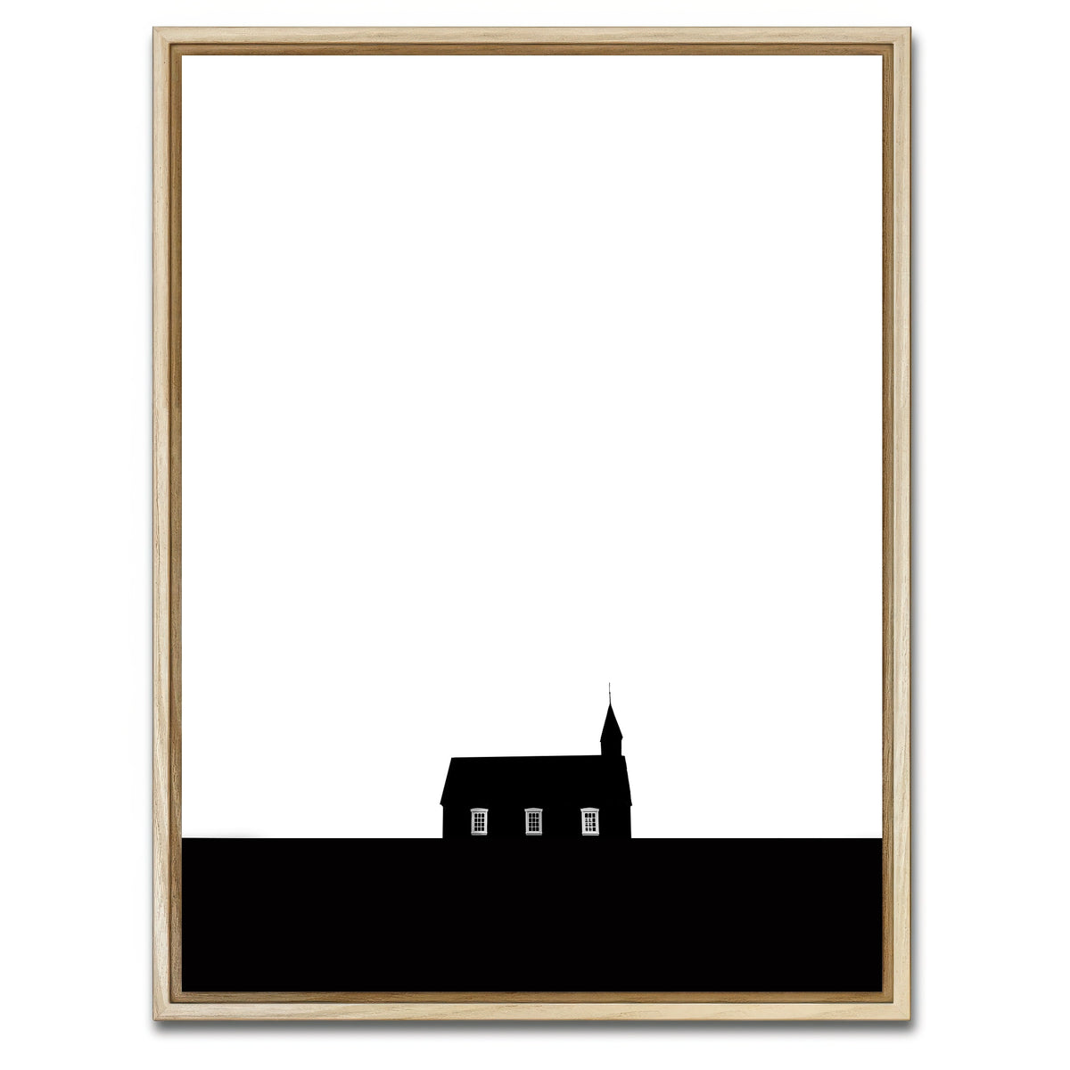 AUTO-MOCKUP WHITE | Black Church of Budir | 1 Piece | Natural Framed Canvas | group=3x4