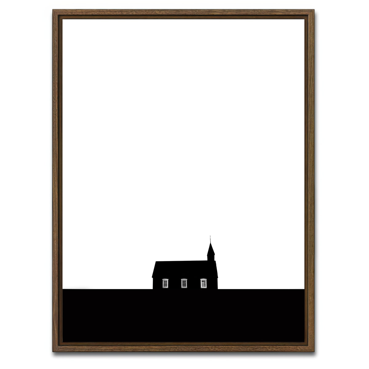 AUTO-MOCKUP WHITE | Black Church of Budir | 1 Piece | Walnut Framed Canvas | group=3x4
