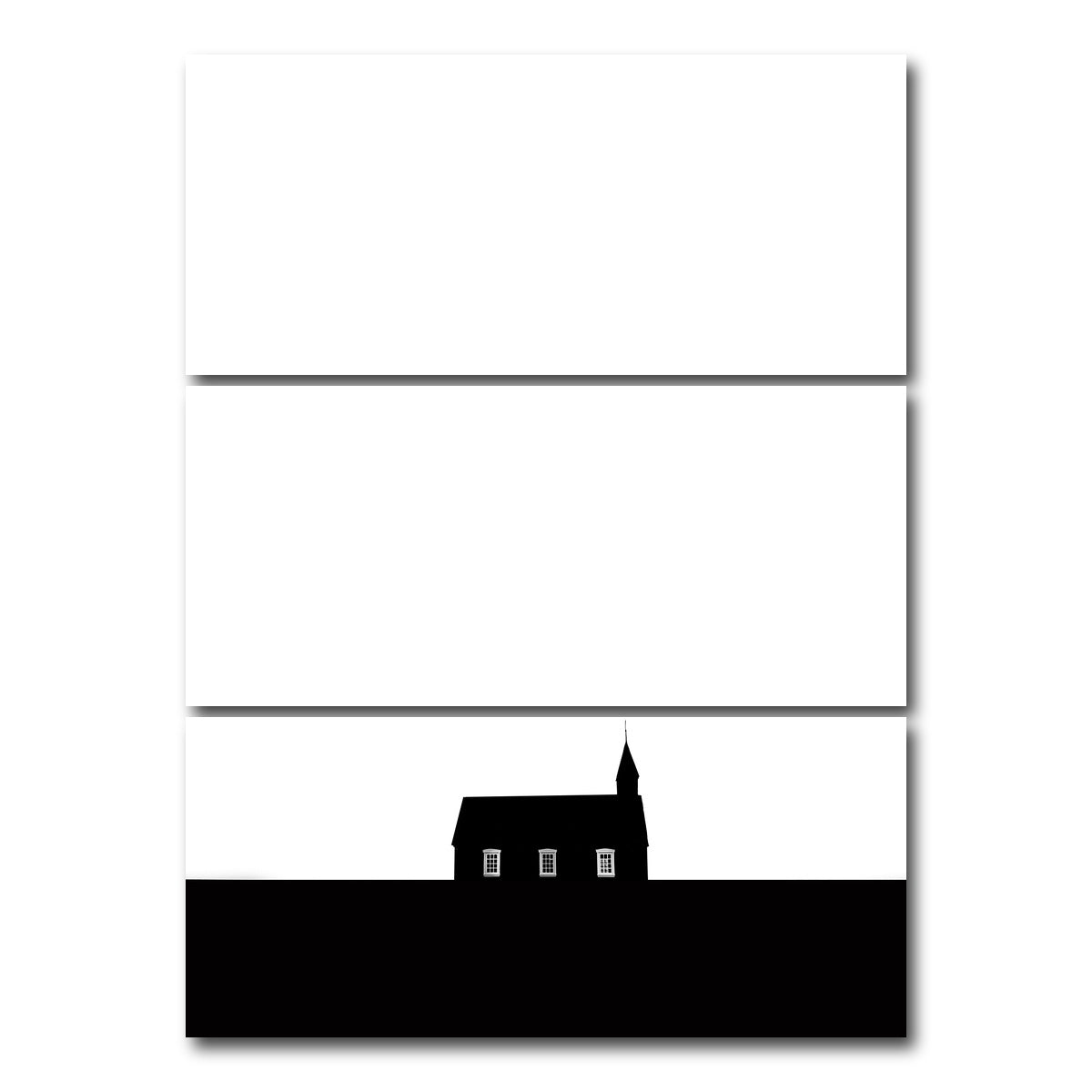 AUTO-MOCKUP WHITE | Black Church of Budir | 3 Piece | Gallery Wrap Canvas | group=8x18_stacked