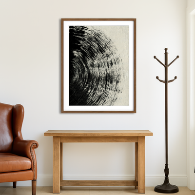 AUTO-MOCKUP ROOM | Black Circle Abstract Wall Art