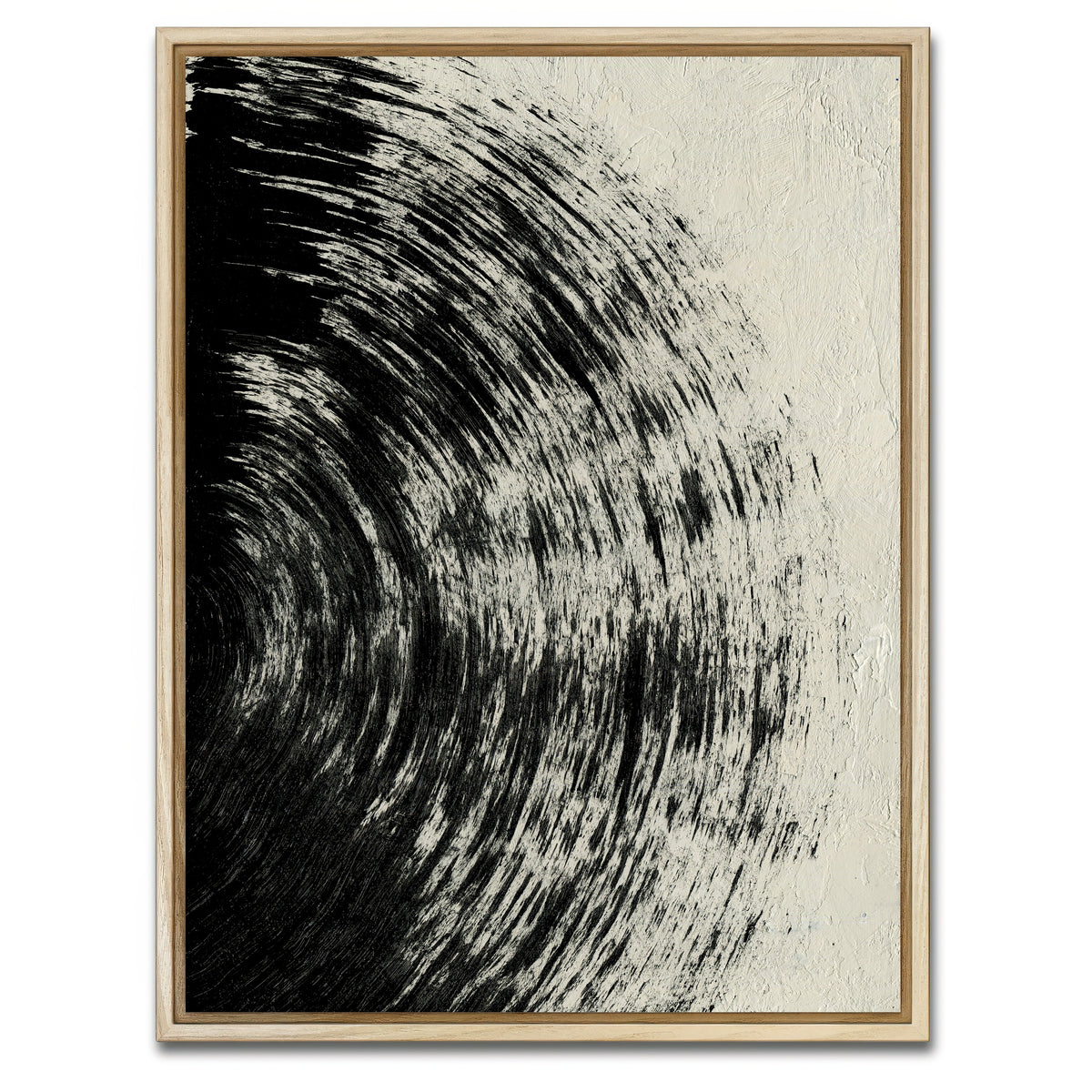 AUTO-MOCKUP WHITE | Black Circle Abstract | 1 Piece | Natural Framed Canvas | group=3x4