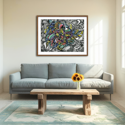 AUTO-MOCKUP ROOM | Black Color Fade Wall Art