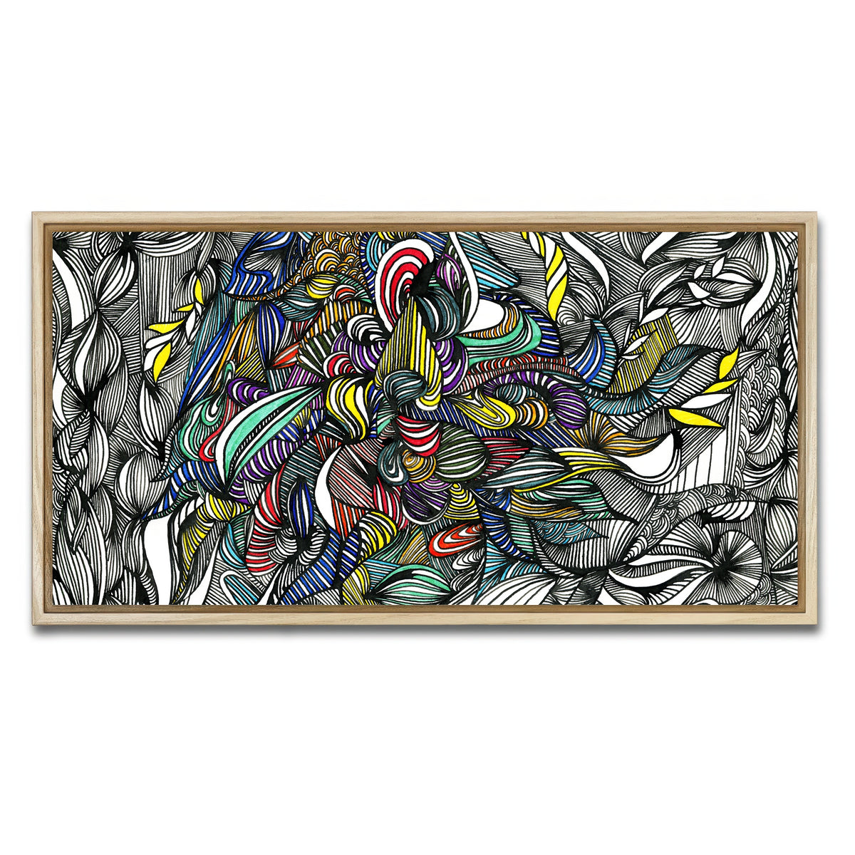 AUTO-MOCKUP WHITE | Black Color Fade | 1 Piece | Natural Framed Canvas | group=2x1