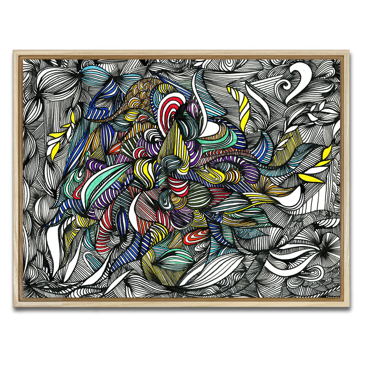 AUTO-MOCKUP WHITE | Black Color Fade | 1 Piece | Natural Framed Canvas | group=4x3