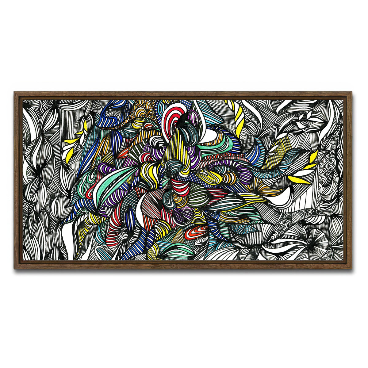 AUTO-MOCKUP WHITE | Black Color Fade | 1 Piece | Walnut Framed Canvas | group=2x1