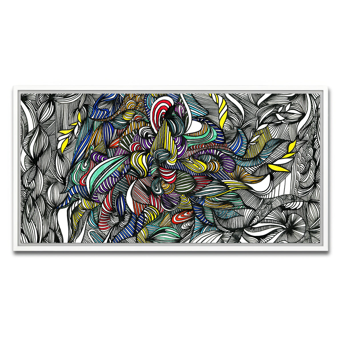 AUTO-MOCKUP WHITE | Black Color Fade | 1 Piece | White Framed Canvas | group=2x1