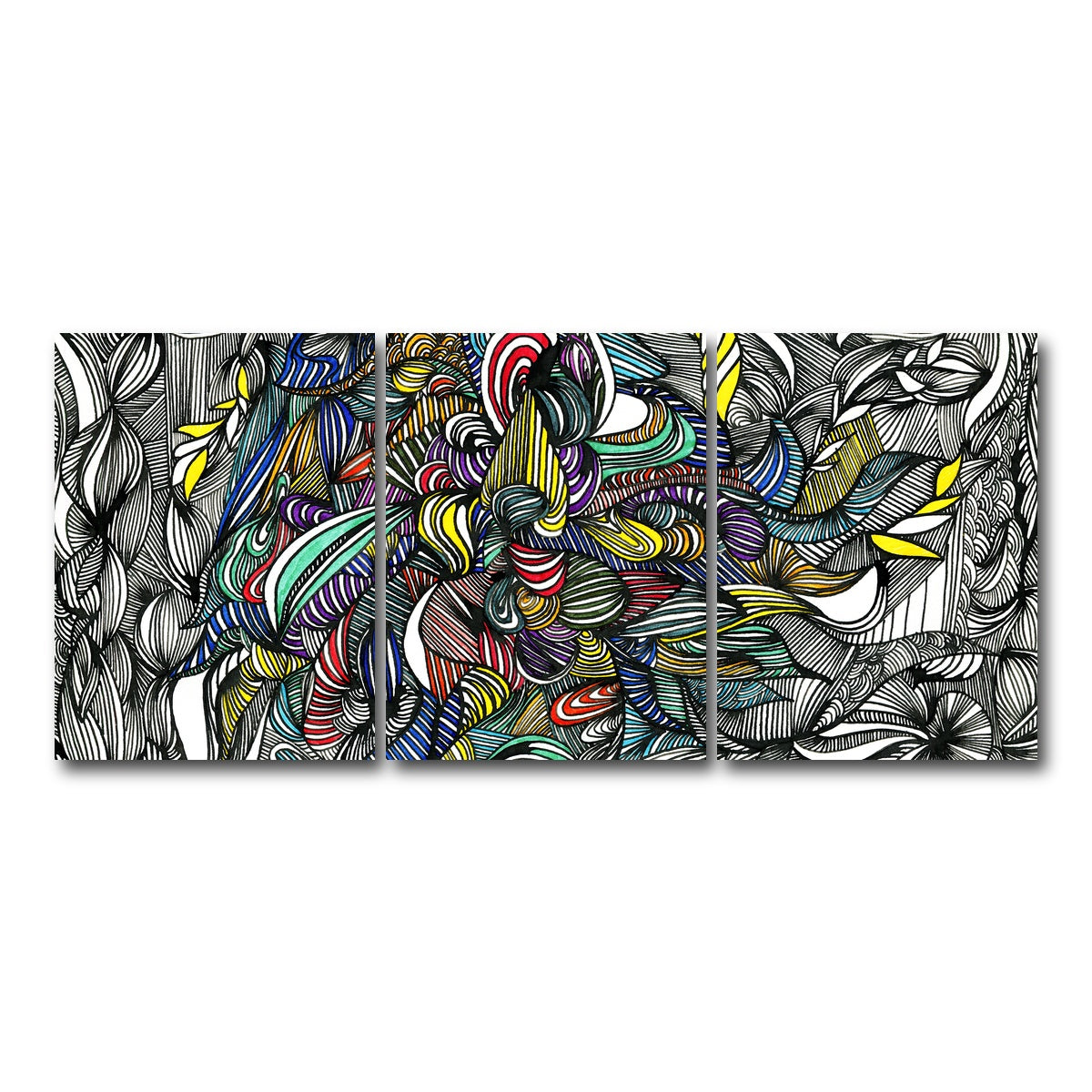 AUTO-MOCKUP WHITE | Black Color Fade | 3 Piece | Gallery Wrap Canvas | group=18x24