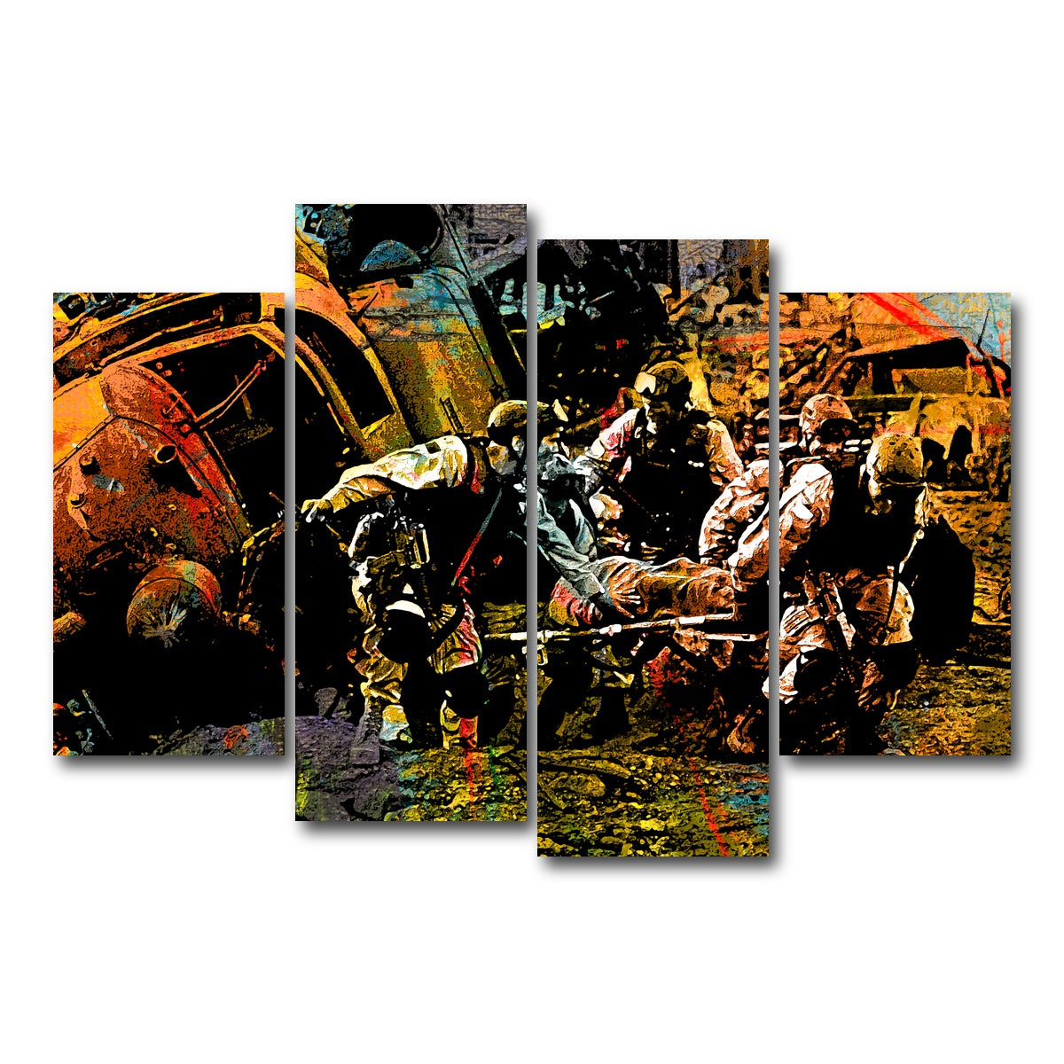 AUTO-MOCKUP WHITE | Black Hawk Down | 4 Piece | Gallery Wrap Canvas | group=4_short