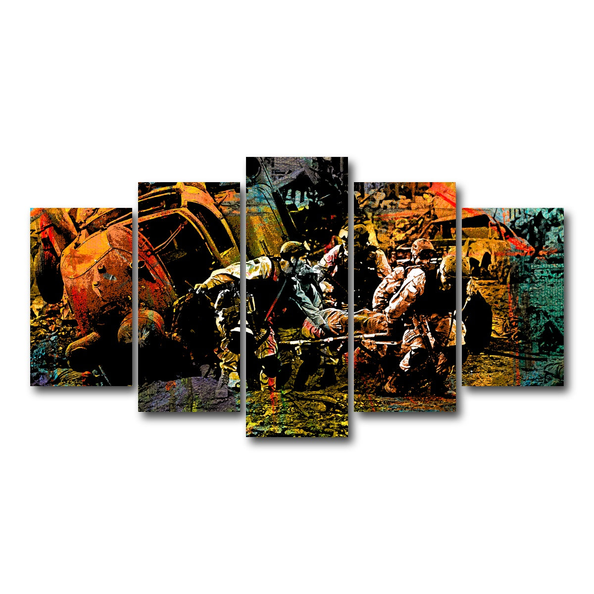 AUTO-MOCKUP WHITE | Black Hawk Down | 5 Piece | Gallery Wrap Canvas | group=5_normal