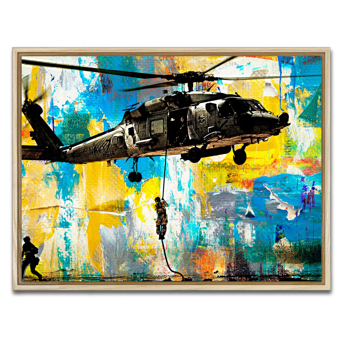AUTO-MOCKUP WHITE | Black Hawk | 1 Piece | Natural Framed Canvas | group=4x3