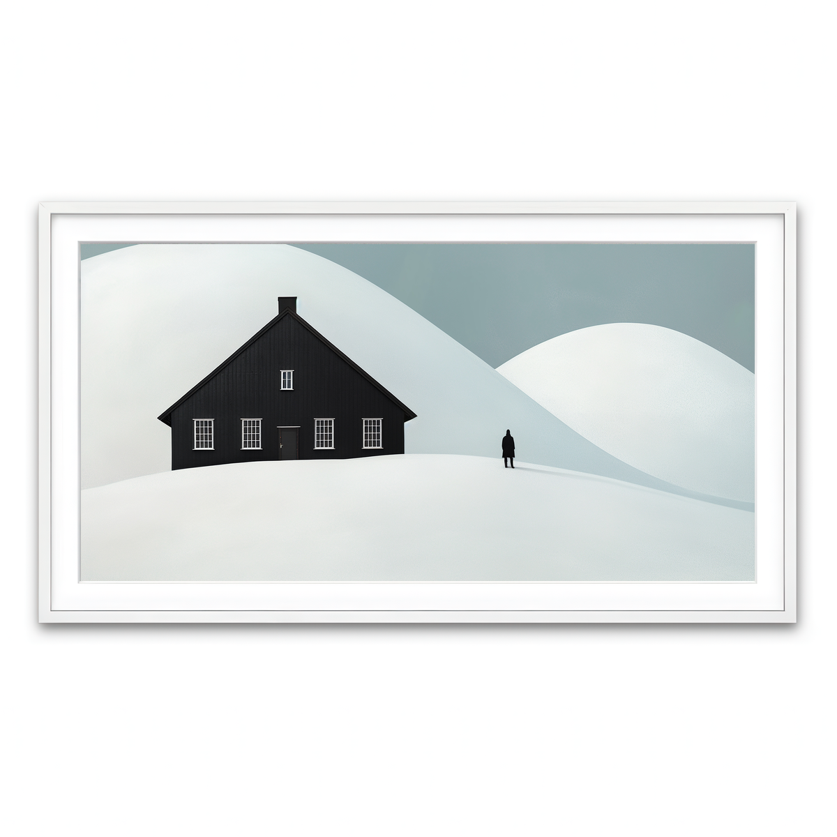 Framed Print 2x1 White