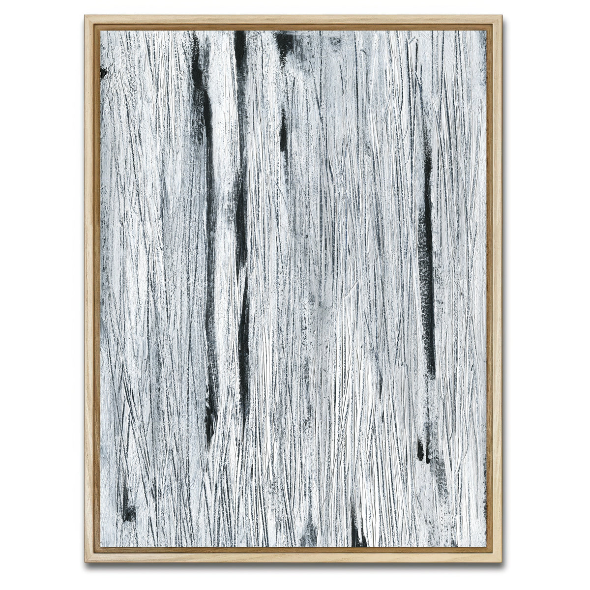 AUTO-MOCKUP WHITE | Black Lines Abstract | 1 Piece | Natural Framed Canvas | group=3x4