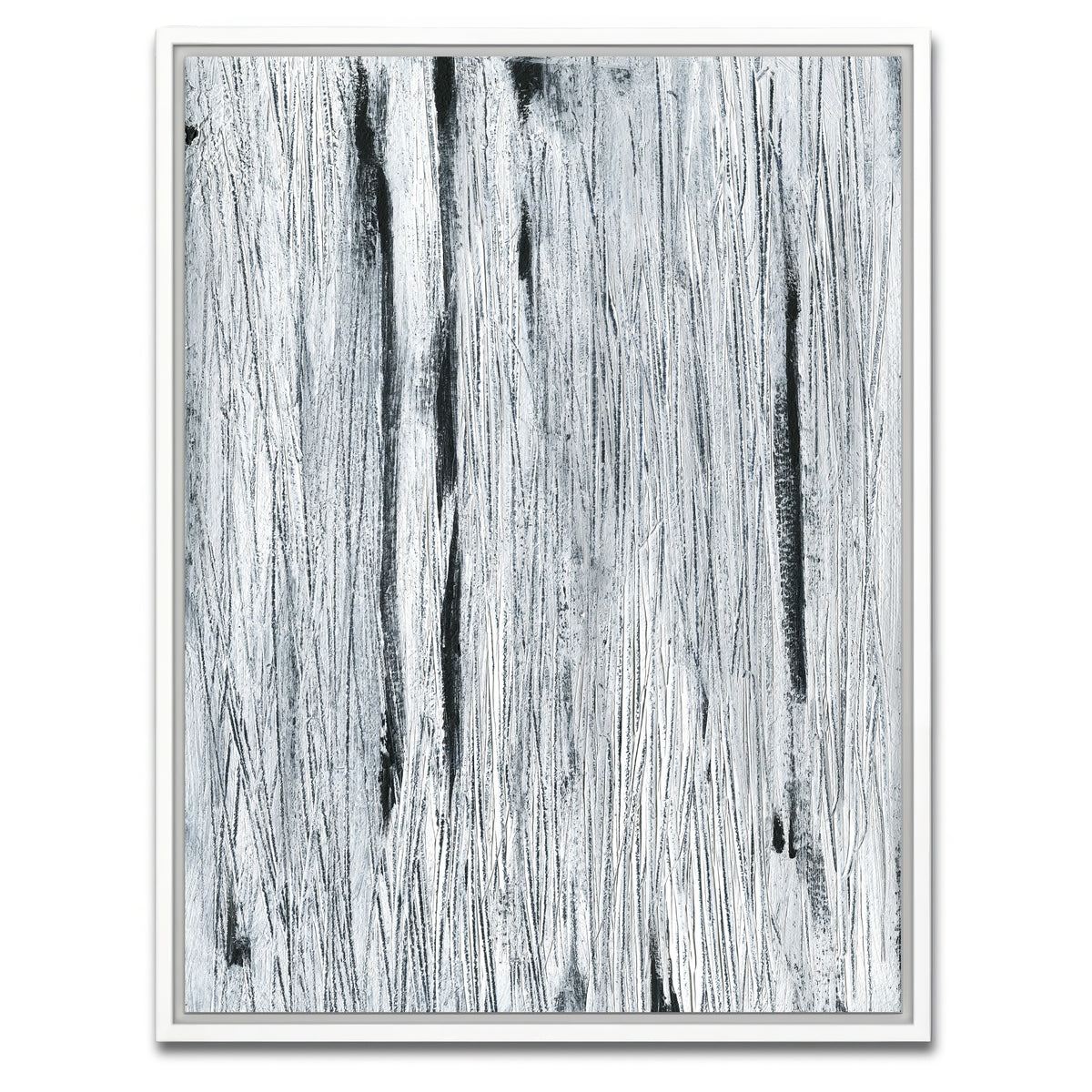 AUTO-MOCKUP WHITE | Black Lines Abstract | 1 Piece | White Framed Canvas | group=3x4