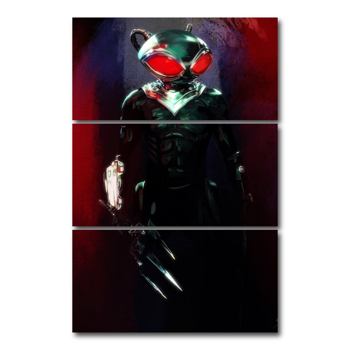 AUTO-MOCKUP WHITE | Black Manta | 3 Piece | Gallery Wrap Canvas | group=12x24_stacked