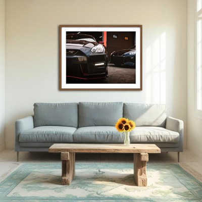 AUTO-MOCKUP ROOM | Black Nissan GTR Wall Art