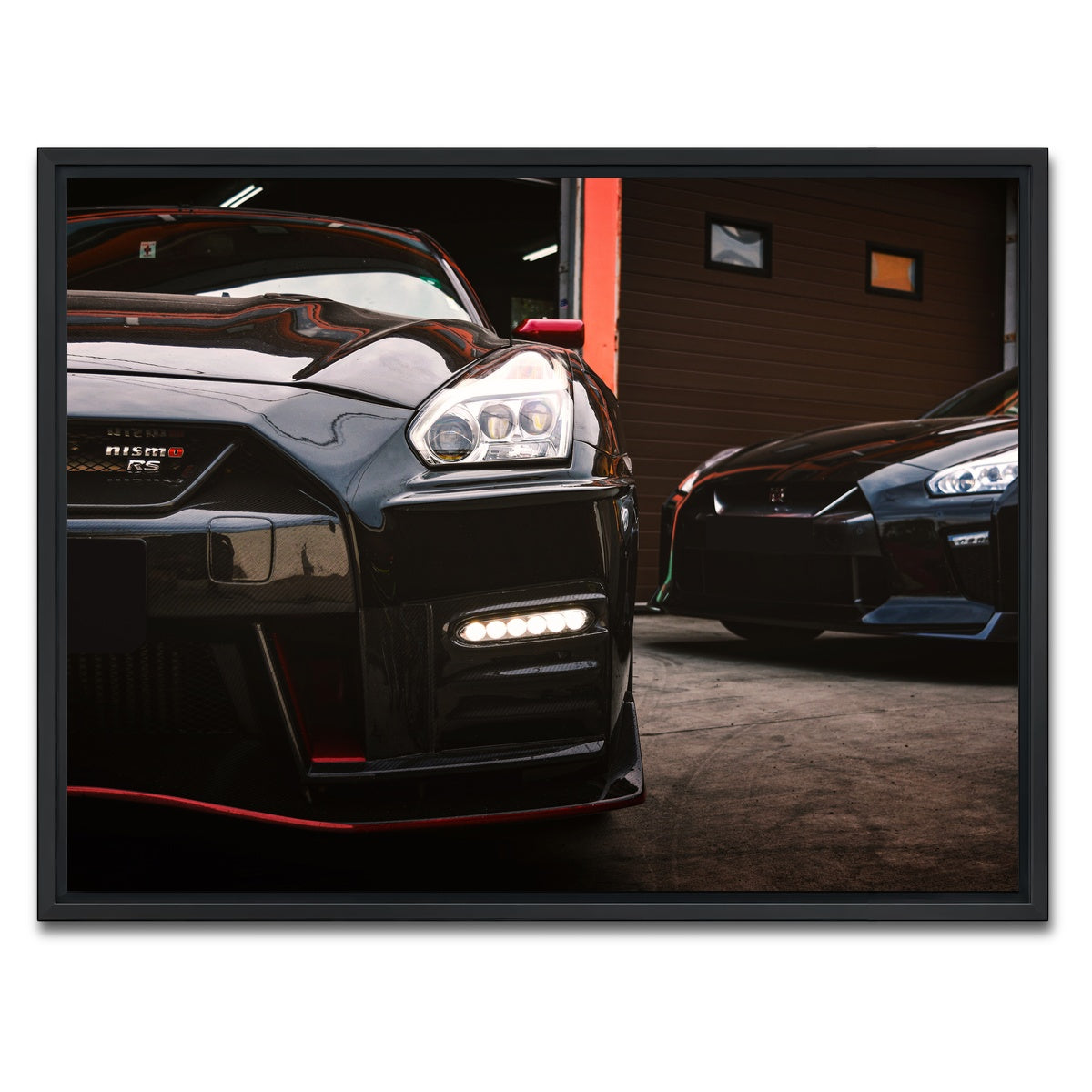 AUTO-MOCKUP WHITE | Black Nissan GTR | 1 Piece | Black Framed Canvas | group=4x3