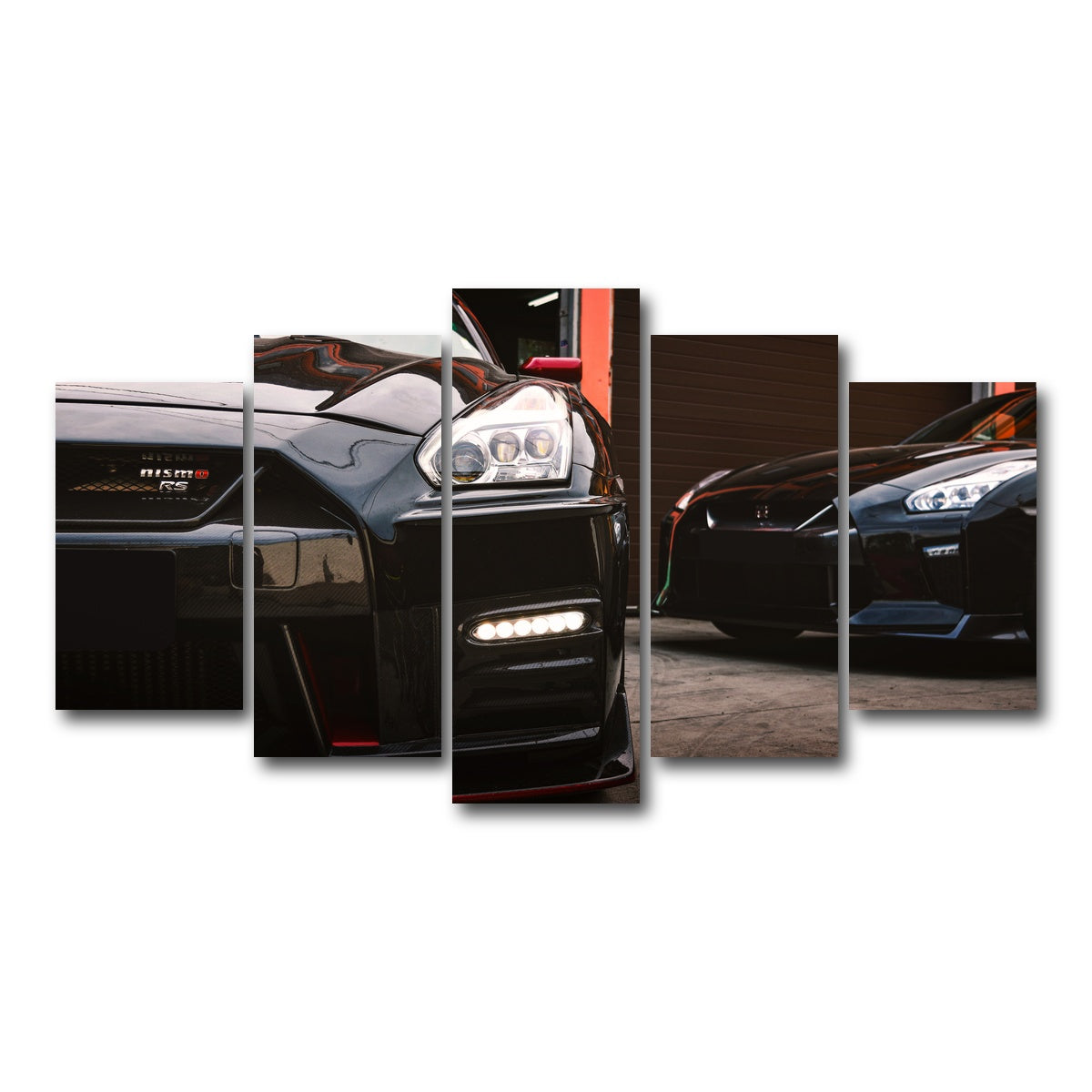 AUTO-MOCKUP WHITE | Black Nissan GTR | 5 Piece | Gallery Wrap Canvas | group=5_normal